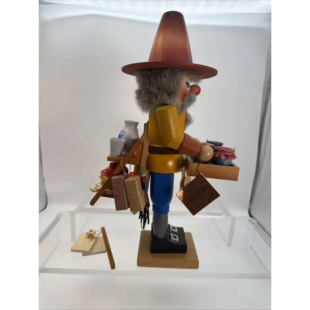 Christian Ulbricht Nutcracker Peddler 15.5” Cheese, Wine, Jam, Broom READ MORE